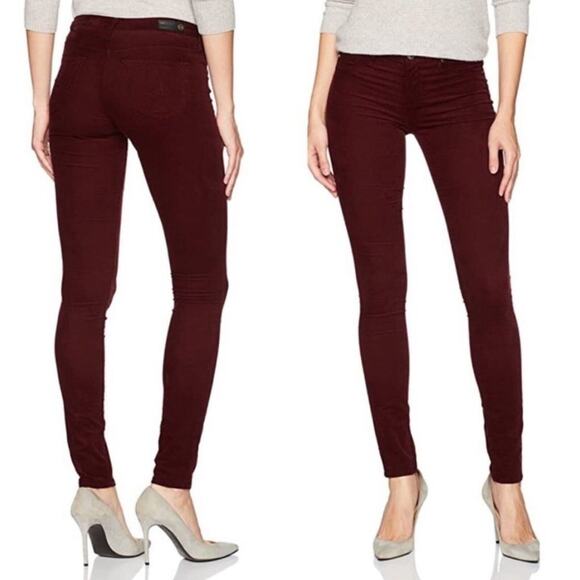 AG The Legging Super Skinny Burgundy Pants Size 32 NWT - Picture 1 of 8